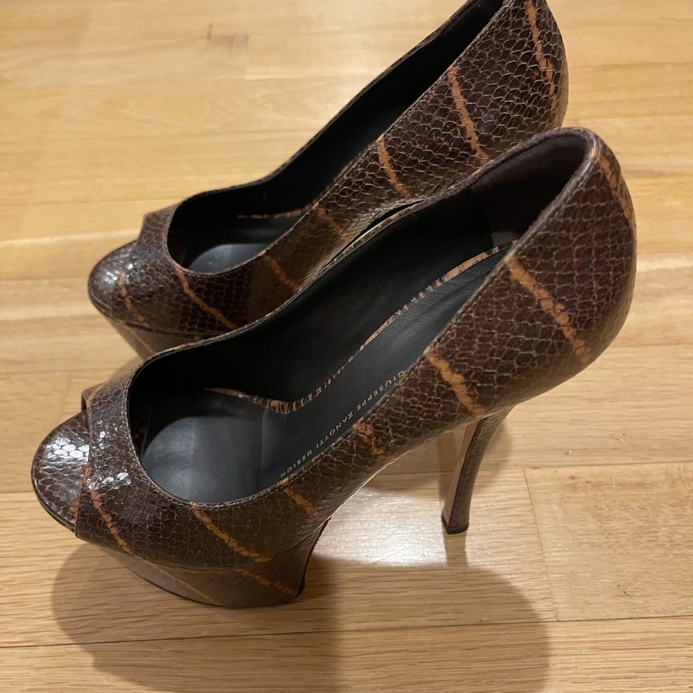 Giuseppe Zanotti Python Platform Heels Size 38.5